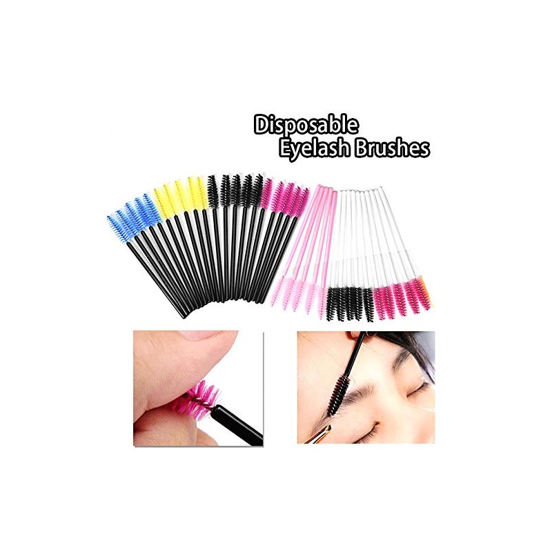 100pcs Disposable Eyelash Brushes for Eyebrows, Castor Oil, Mascara Sticks,