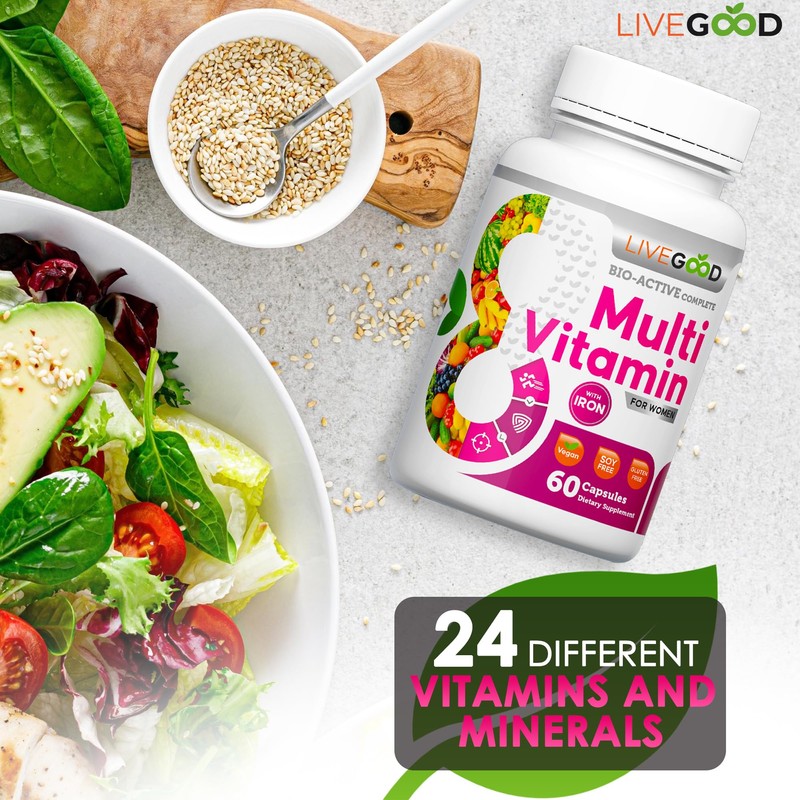 LIVEGOOD™ Women's Bio-Active Complete Multivitamin with Iron, Vitamin A, B12,