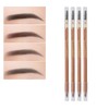 4pcs Eyebrow Pencil Double Head Eyebrow Makeup Pen Wood Handle