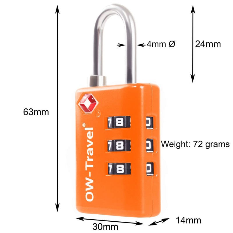 TSA Approved Luggage Locks Suitcase Locks with Open Alert (2