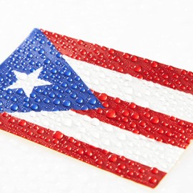 CANTENDO 5Pcs Puerto Rico Flag Decal Sticker - Puerto Ricans Flags Reflective Vinyl Car Stickers - for Car Window Bumper Waterproof Sticker (2.5 x 4.5 Inch)