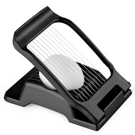 Yuzxaun - Cortador de huevos de acero inoxidable, multiusos, apto para lavaplatos, negro