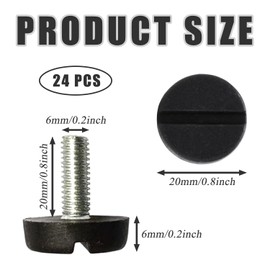 SYEYCW Pack of 24 Adjustable Furniture Feet, M6 x 20 mm, Adjustable Furniture Feet, Adjusting Screw, Levelling Feet, Adjustable Feet with Drive-in Nut, for Furniture Feet, Chair, Table, Sofa
