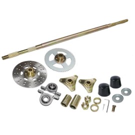 Unbranded Go Kart Rear Axle Kit +Brake Assembly + Sprocket Hub Chain Drift Trike Golf BIKE - 29" axle only