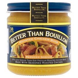 Better Than Bouillon Reduced Sodium Roasted Chicken Base, Made with Seasoned Roasted Chicken & Less Sodium, 38 Servings Per Jar, 8-Ounce Jar (Pack of 3)