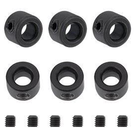 UNICRAFTALE 6Pcs 6mm Inner Diameter Electrophoresis Black Carbon Steel Shaft Collar Set Screw Style Bore Shaft Collars Set Screw Collars for Lawn Tractors Garage Doors