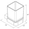 BRAVAT New York Glass Holder, Zinc, Chrome, 63 x 94