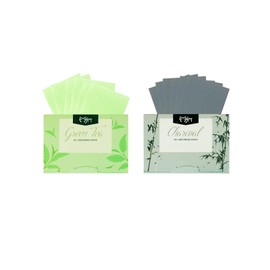 Benixmidart Oil Blotting Sheets, Unisex Oil Control Film Easy Dispensing Oil Absorbing Sheets Natural Face Blotting Sheets for Oily Skin (Bamboo Charcoal+Green Tea, 200 Sheets)