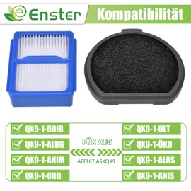 Ecnaka QX9 Filter f1r AEG 4 St1ck Filter Set f1r AEG QX9 Animal ASKQX9 AEF167 QX9-1-50IB QX9-1-ANIM QX9-1-ULT Ersatzteile Ersatzfilter Zubeh?r Filterset Staubsauger