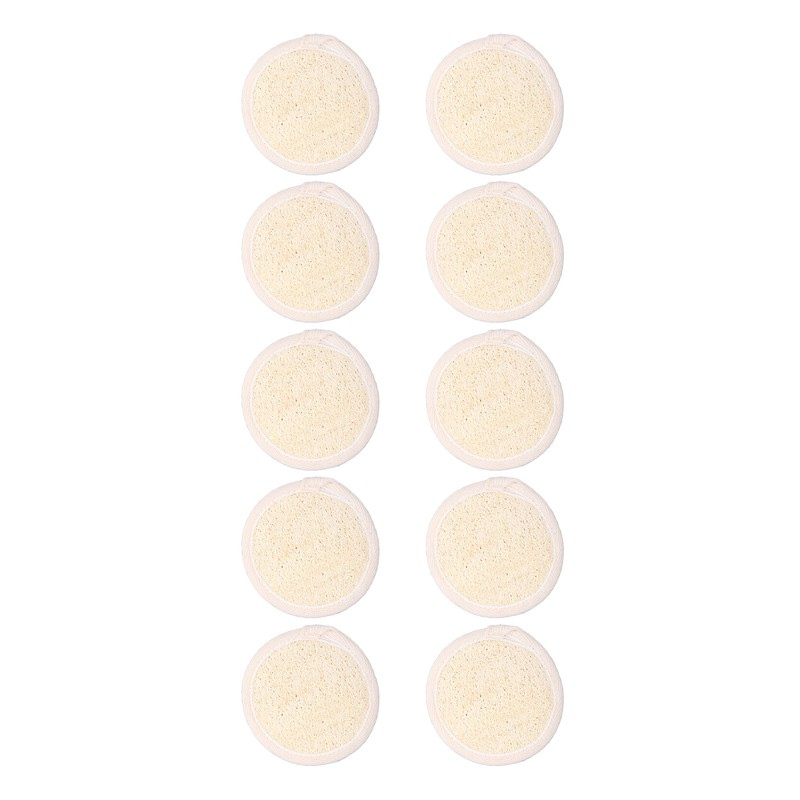 10pcs Loofah Facial Exfoliating Pads Round Shaped Reusable Gentle Scrubbing
