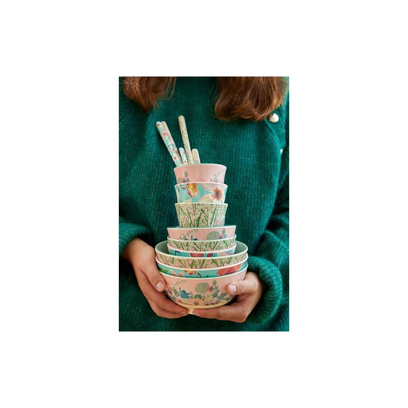 Rice Latte Melamine Spoon Flower Print Set of 6
