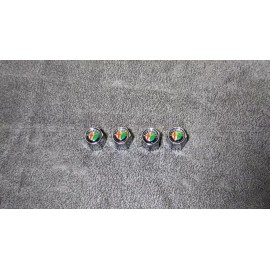 For: Alfa Romeo 4pc Silver Hex Alfa Romeo Emblem Car Wheels Metal Valve Stem Caps Cover