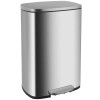 FDW 13 Gallon/50 Liter Trash Can with Lid Step, Fingerprint-Pr