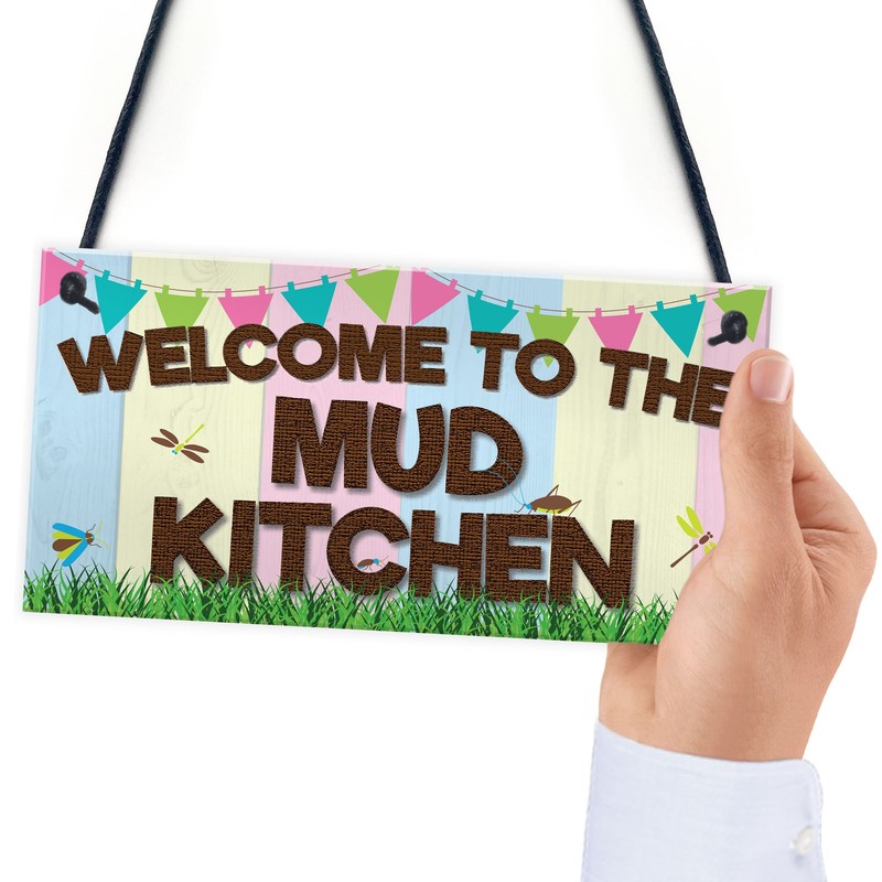 RED OCEAN Welcome Mud Kitchen Home School Garden Outdoor Hanging