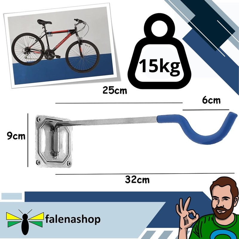 Parpyon® Wall Mounted Bicycle Rack Rack 2 Hooks for Bicycles