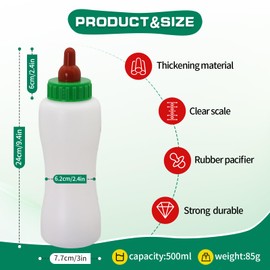 2Pcs Feeding White Lamb Baby Bottle 600ml Goat Bottles for Feeding Baby Goats Household Farm Animal Calf Bottle Feeding