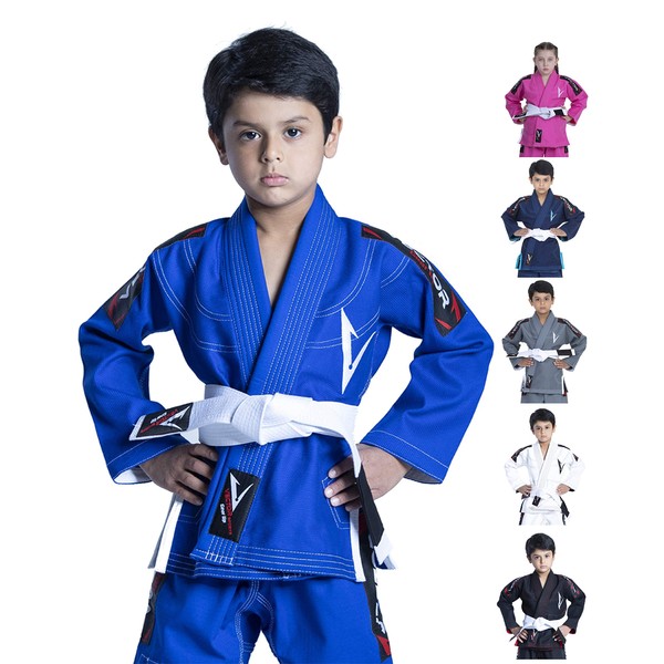 Vector Sports 100% Cotton Pearl Weave Kids Brazillian Jiu Jitsu