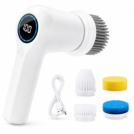 Multifunctional Electric Cleaning Brush for Household Surfaces - Rotating Scrubber for Kitchen, Bathroom and Tile Cleaning