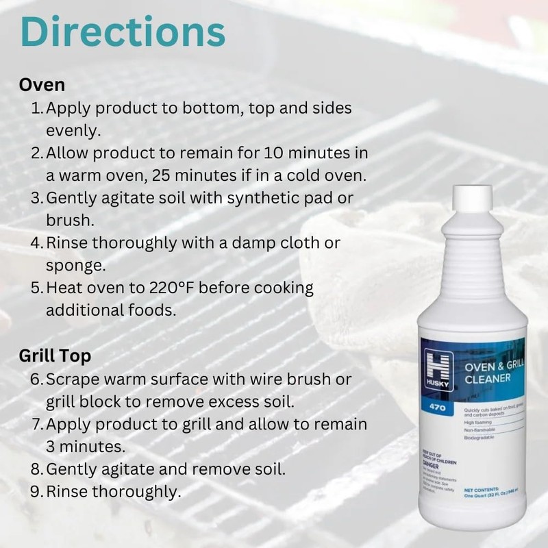 Husky 470 Oven & Grill Cleaner, 32 oz – Powerful