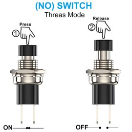 10 pieces mini button momentary pressure switch lockless 2 pins 1A250V SPST ON/OFF button switch for horn car dashboard boat