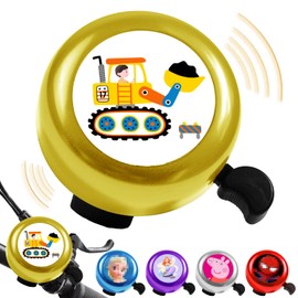 LUKIUP Excavator Bicycle Bell Children, Excavator Boy Bicycle Bell, Excavator Children's Bicycle Accessories for Child Boy Birthday Tricycle, Mountain Bike, Children's Bicycle