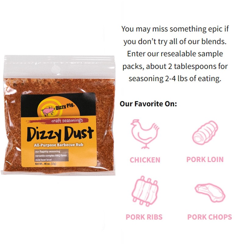 Dizzy Pig Dizzy Dust All-Purpose Barbecue Seasoning Rub (Sample) -