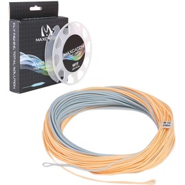 Maximumcatch Fly Fishing Line with Loops, Floating Fly Line 100ft WF3F/4F/5F/6F/7F/8F, Six Color (WF6F, Light Beige&Power Blue)