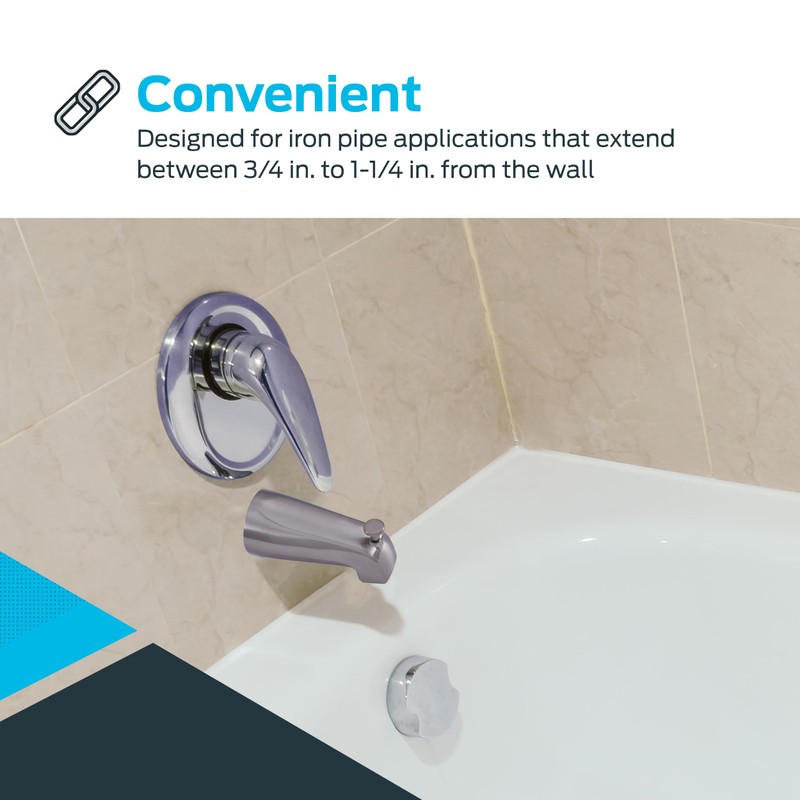 EZ-FLO 15084 Adjustable Diverter Spout, 5-3/8 inch Length, Chrome
