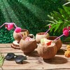 Taiyin Coconut Cups with Flamingo Straws Hawaiian Luau Party Decorations