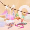 FASHEWELRY 16Pcs Stainless Steel Rainbow Feather Charms Filigree Wings Earring