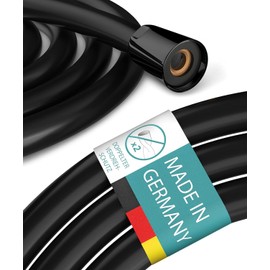 Engelbach® Shower Hose 1.25 m with Double Twist Protection, Shower Hose Made of Plastic in Matt Black, Flexible and Kink Resistant, Universal ½ Inch Connection Size, Made in Germany