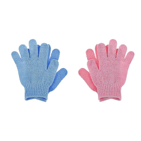 2 Pairs Exfoliating Gloves Bath Gloves Double Sided Shower Spa
