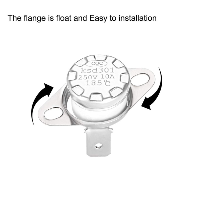 sourcing map KSD301 Thermostat 185°C/365°F 10A Opener N.C Adjustment Snap