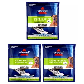 BISSELL 3-PACK Bissell Stomp 'N Go Pet Lifting Pads + Oxy Stain Removal for Carpet Rugs