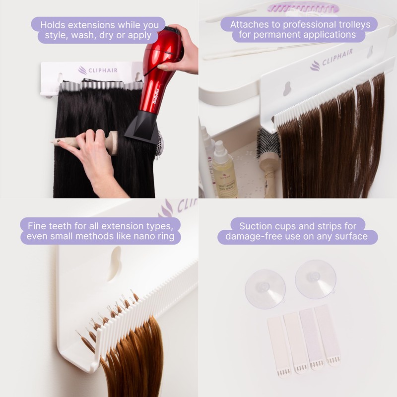 Cliphair Hair Extension Holder for Clip Ins, Wefts, Tapes and
