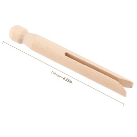 HEIHAK 120 Pcs 11cm Wooden Dolly Pegs, Traditional Style Round Wooden Dolly Clothes Pegs for Washing Line, Ideal for Art, Craft, DIY Garment Pins, Woodcraft