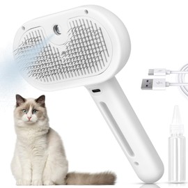 Cat Steam Brush 3 in 1 Cat Brush with Steam and Release Button for Indoor Pets Dogs Hair Removal Shedding