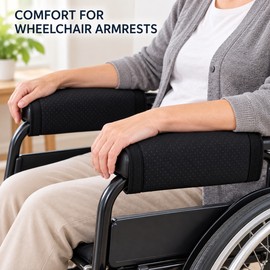 2-Piece Lambswool Armrest Cushion Covers for Office Chairs, Wheelchairs and Walkers