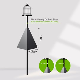 KUGUAR Squirrel Baffle with Dual Defense, Squirrel Proof for Bird Feeder Pole Outside, Bird Food House Guard for Shepherd Hook, Raccoon Stopper, Rust-Proof and Bite-Proof Heavy Duty Carbon Steel