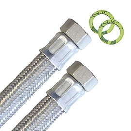 Reinforced hose 3/4 inch nut x 3/4 inch nut, DN19, useful water, stainless steel, useful water, length 70 cm, made in Germany
