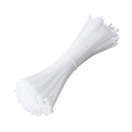 200 Pack of White Cable Ties, 200mm x 3.6mm, 8" Tie Wraps - Self Locking, Strong Nylon Zip Ties for Home Office Garage and Workshop