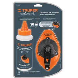 TRUPER TL-100X 100 ft (30 m) Heavy Duty Chalk Line Reel & Chalk Set