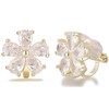 MOLATTA Clip On Flower Earrings for Women CZ Sparkly Stud