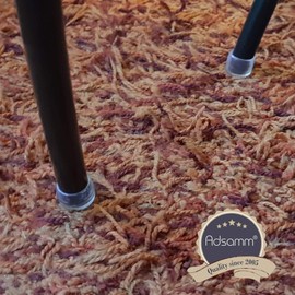 4 x Leg Tips | Ø 0,63'' (Ø 16 mm) | Transparent | Round | Premium Quality Outer caps for Tubular Steel Chairs by Adsamm®