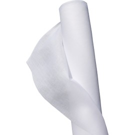 LUCKY Parche fusible de marca, parche para planchar para tela de coser con revestimiento de pegamento, parches ligeros y fuertes, material de interfaz tejida, color blanco fino, 55 pulgadas x 1 yarda