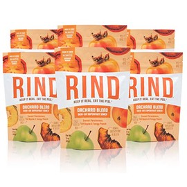 RIND Snacks Orchard Blend Sun-Dried Skin-On Superfruit Snack, Sweet Persimmon, Tart Apple, and Tangy Peach, High Fiber, No Sulfites, Antioxidants from Vitamin C, Gluten-Free, 3oz Pouch, Pack of 6