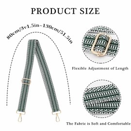 Wide Replacement Crossbody Purse Strap Shoulder Straps Adjustable Green Guitar Belts for Handbag