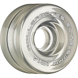 Rollerbones Art Elite 101A Competition Roller Skate Wheels (Set of 8), Clear, 62mm