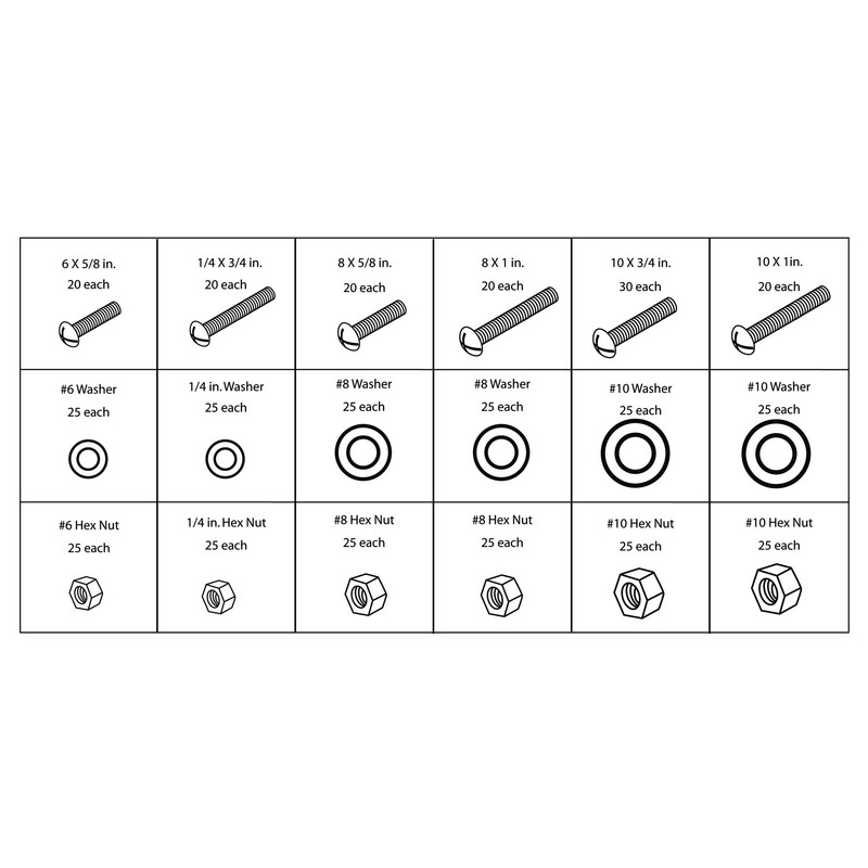 Performance Tool SEA/Metric Nut & Bolt Assortment with Case