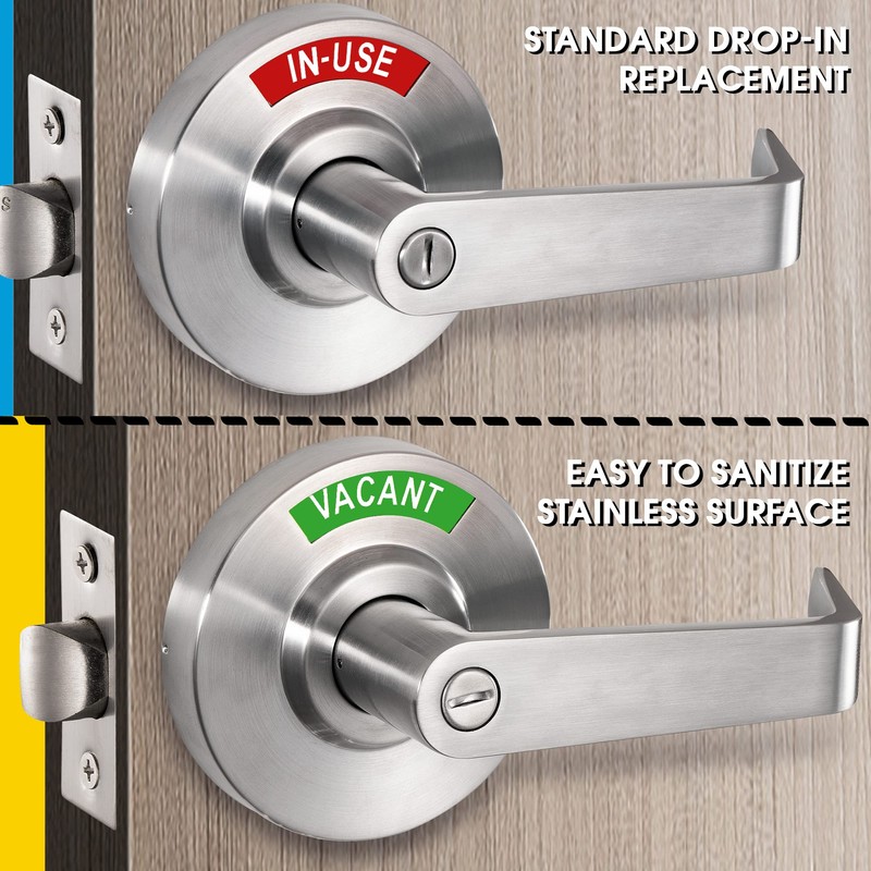 VACANTSPACE Vacant or in-Use Bathroom Indicator Privacy Handle Lock |